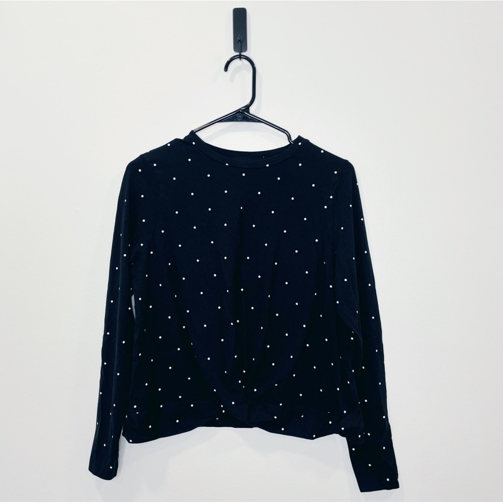 Vero Moda Twist front polka dot black and white long sleeve top | Size Small